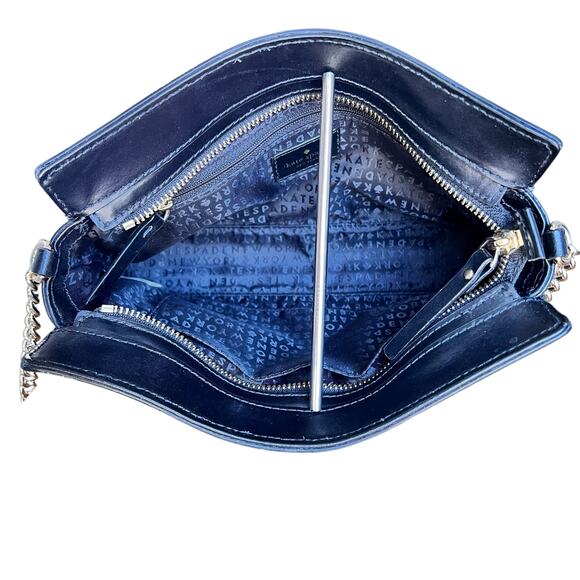 Kate Spade Crossbody Bag Blue White Floral Print Summer Designer‎ Shoulder Purse - Picture 6 of 16